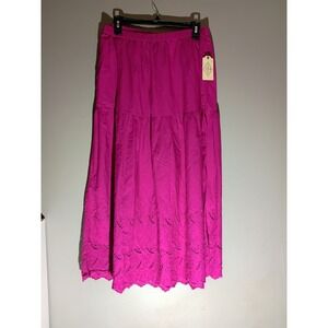 St. John's Bay Women's Pink Fuchsia ‎ Maxi Skirt Size Large